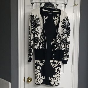 Black and White/ Off White (LIKE NEW) (DRESS ONLY)